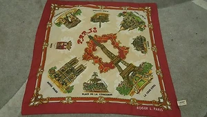 Foulard vintage scarf woman 50×50 Lahmy Roger L. Paris 100% poliestere souvenir - Picture 1 of 1