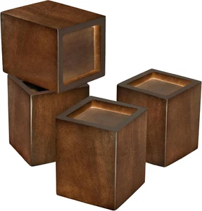 Set of 4, 3-Inch Heavy Duty Furniture Risers for Bed, Sofa, Chair, Table - Picture 1 of 9