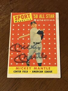 1958 Topps All Star Mickey Mantle #487 READ DESCRIPTION (Forged Autograph)
