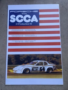 Porsche 924 "PORSCHE WINS SCCA D-Prod 1981 Racing Poster -Tom Brennan - Picture 1 of 3