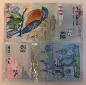 Bermudas 2 dólares 2009 prefijo A Bluebird P57 híbrido UNC - Imagen 1 de 1