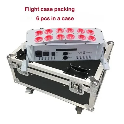 6pc recharge case 12x18W 6in1 hex led bar wireless battery uplight wall washer - Image 1 of 4