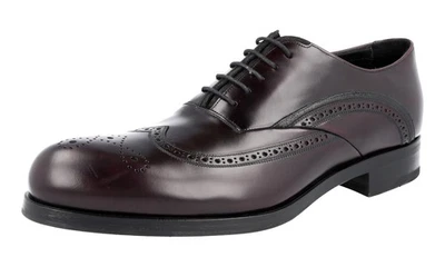 Zapatos de Vestir Prada High End Welt Cosidos Brogue Oxford Borgoña - EE. UU. 10 UE 43 Foto 1 de 4