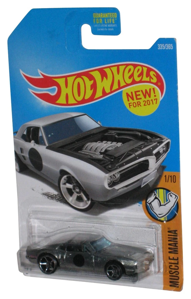 Hot Wheels Muscle Mania 1/10 (2017) Silver Custom '67 Pontiac Firebird Toy Car 3 - Image 1 of 1