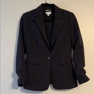 Blazer negro Nine West chaqueta de un solo botón trabajo carrera negocioscadual - Imagen 1 de 12