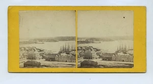 New York Harbour Sailing Ships Stereoview - Picture 1 of 2