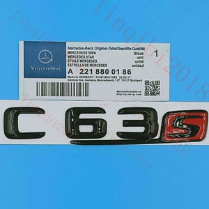 1pcs Gloss Black " C63s " Letters Trunk Embl Badge Sticker for AMG C63 - Bild 1 von 10