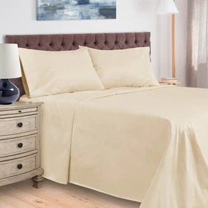 400 Count Egyptian Cotton Solid Deep Pocketed Flat Fitted Sheet Set NIP Full siz - Picture 1 of 3