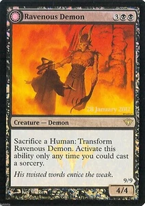 MTG - Promo - Pre-Release - Ravenous Demon / Archdemon of Greed - Foil - NM - Picture 1 of 2