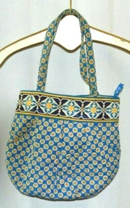 Vera Bradley Riviera Blue Yellow Bucket Style Purse EUC - Picture 1 of 2