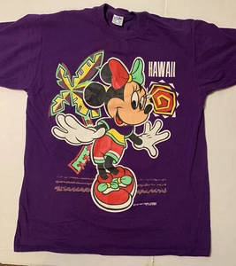 Vintage 80/90’s Minnie Mouse HAWAII LARGE GRAPHIC T-Shirt Size L Made In The USA - Picture 1 of 4