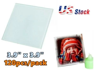 120 Sublimation Personalised Photo Glass Coaster Blanks 3.9in x 3.9in Glossy - Picture 1 of 15