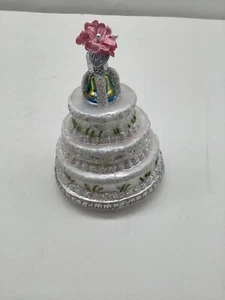 Alte Welt Weihnachten Hochzeitstorte mundgeblasen Glas Weihnachtsschmuck OWC - Bild 1 von 6