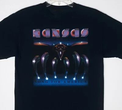 Vtg Kansas Band Song For America Cotton Black T Shirt Full Size Unisex SE302 - Image 1 of 4