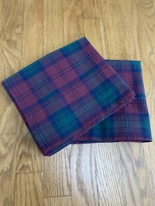 Vintage RALPH LAUREN  Holiday Tartan Plaid Set Of 2 Standard Pillowcases USA - Picture 1 of 7
