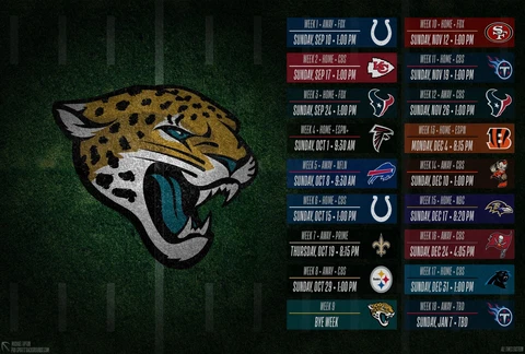 The Jackson Jaguars 2023 Regular Season Schedule Poster Multiple sizes Cover