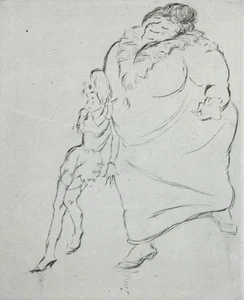 Laszlo Boris (1897–1924) Madame Orig. Rad/Pap.sign. - Bild 1 von 1