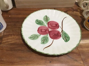 1 Vintage Blue Ridge Southern Potteries Big Apple Plate 10.5" green edge MINT - Picture 1 of 6