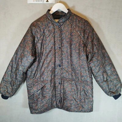 Lavenir Coat Jacket Womens M 14-16 Blue & Red Paisley Equestrian Padded  - Image 1 of 4