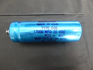 MALLORY CGS173U020VDC ELECTROLYTIC 17000uF 20V 85DEG 10% CAPACITOR - FAST SHIP - Picture 1 of 3