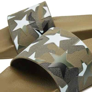 VALENTIN O STAR CAMO CAMOUFLAGE PRINT KHAKI PVC SLIDES EU 41 10 I LOVE SHOES - Picture 1 of 6