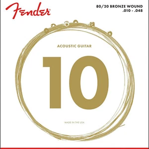 Cuerdas de guitarra acústica de bronce Fender 70XL 80/20, extremo de bola, luz extra 10-48 - Imagen 1 de 2