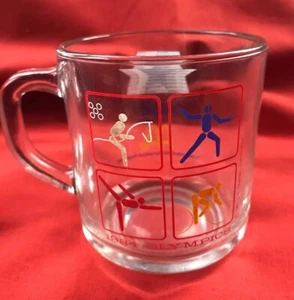 1984 MCDONALDS L.A. OLYMPICS MUG Vintage Glass Coffee Cup - Picture 1 of 5