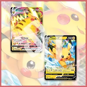 Pokemon TCG: PIKACHU VMAX SWSH286 & PIKACHU V SWSH285 | WERBEKARTEN - Bild 1 von 2
