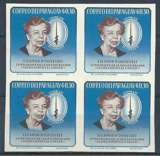 Paraguay 1960? Base médica Eleonore Roosevelt imperf bloque 30c 4 MNH Foto 1 de 1