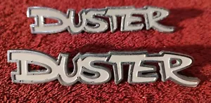Mopar 1972-1976 Plymouth Duster Chrome Nameplate Fender Emblem Set 3680304 - Picture 1 of 4