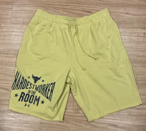 Under Armour Project Rock Mens XLarge Terry Shorts Yellow New 1370459-760 - Picture 1 of 6