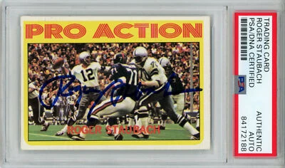 Roger Staubach Autographed 1972 Pro Action #122 Rookie Card PSA Slab 43548 - Image 1 of 2