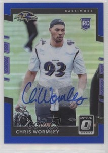 2017 Donruss Optic Rookies Blue Auto /75 Chris Wormley #143 Rookie Auto RC