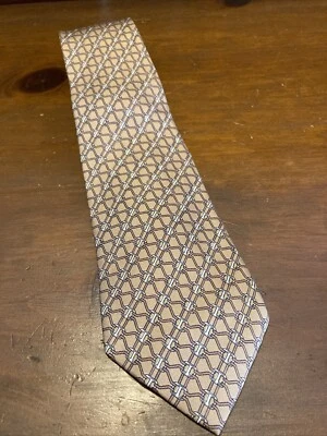 Corbata de seda Dunhill Tailors marrón patrón geométrico 59 x 3 Foto 1 de 3