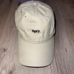 Obey Worldwide Strapback Dad Hat Khaki Tan embroidered Logo New Baseball Cap
