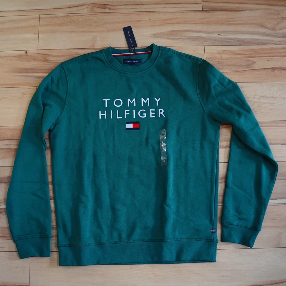 NWT Men's Tommy Hilfiger Crew Neck Essential Logo Pullover Sweater Sweatshirt - Image 1 of 4