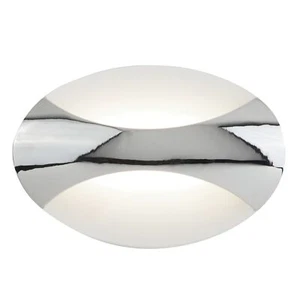 LED Oval Polished Chrome Wall Fitting Bracket Light Sand White Acrylic Diffuser - Picture 1 of 1