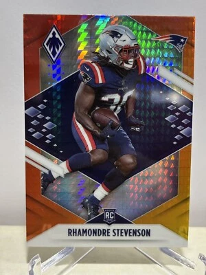 2021 Phoenix Rhamondre Stevenson RC #133 Fire Burst New England Patriots - Image 1 of 2