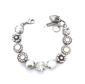 Mariana Bracelet Shimmering Pearl, AB, Clear, & White Opal Austrian Crystals ... - Picture 1 of 3