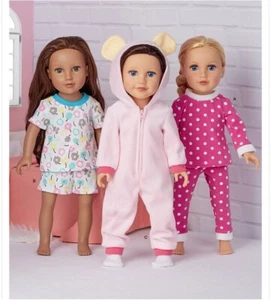 Pijama de muñeca Kwik patrón de costura K4343 18" ropa de dormir ~ Se adapta a American Girl - Imagen 1 de 3
