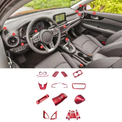For Kia Forte 2019-2024 Sport Red Full Dash Set interior Decor Trim Decal Kit Foto 1 de 4