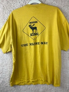 Moose Crossing The Maine Way Men's Sz XL Yellow Short Sleeve T-Shirt - Picture 1 of 12