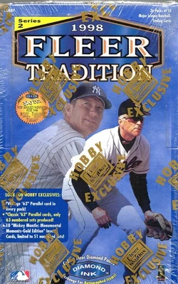 Fleer Tradition Baseball Series-2 1998 caja de pasatiempos sellada de fábrica - insertos de manto Foto 1 de 2
