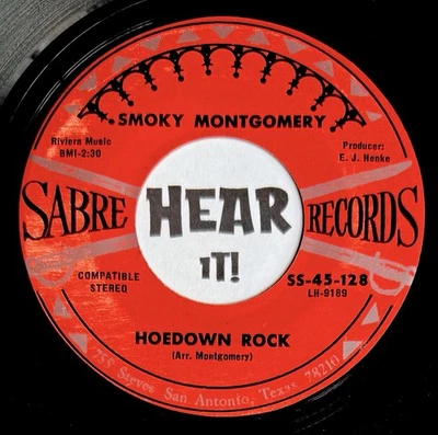 Crude San Antonio Instro Rocker Country 45 SMOKY MONTGOMERY Hoedown Rock SABRE - Image 1 of 3