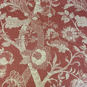 Collier Campbell Batik Tree Linen Fabric 2004 England 3 3/4 Yd X 55” Drape - Picture 1 of 5