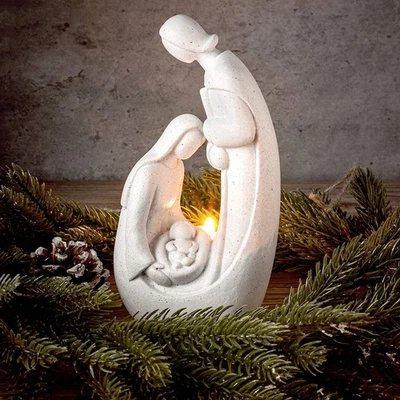 Juego de estatuillas de belén con soporte para velas de Navidad candelabro de Adviento Ho... Foto 1 de 4