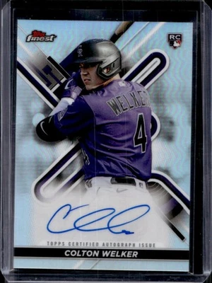 2022 Finest Colton Welker Auto RC Rookie #FA-CWE Rockies - Image 1 of 2