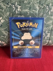 Snorlax Game Tip Card 1999 Kellogg's Canada Cereal Pokemon Exclusive Promo - Mp - Photo 1 sur 2