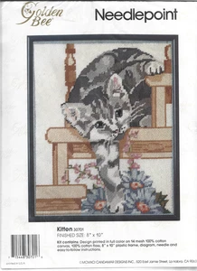 Kit de punta de aguja Golden Bee KITTEN #30701, sellado con marco, vintage 1991 - Imagen 1 de 3