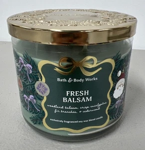 ALL NEW Fresh Balsam 3-Wick Candle 25-45 burn hours 14.5 oz Bath & Body Works - Picture 1 of 8